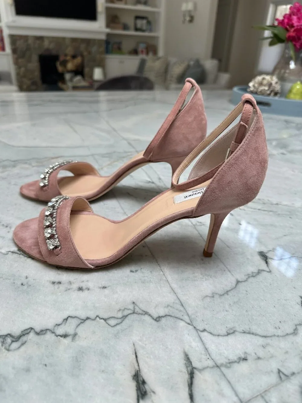 LK Bennett/ Valora Sandal/ Pink Suede w Crystals/ Size 39 (US-8.5) / Worn Once!
